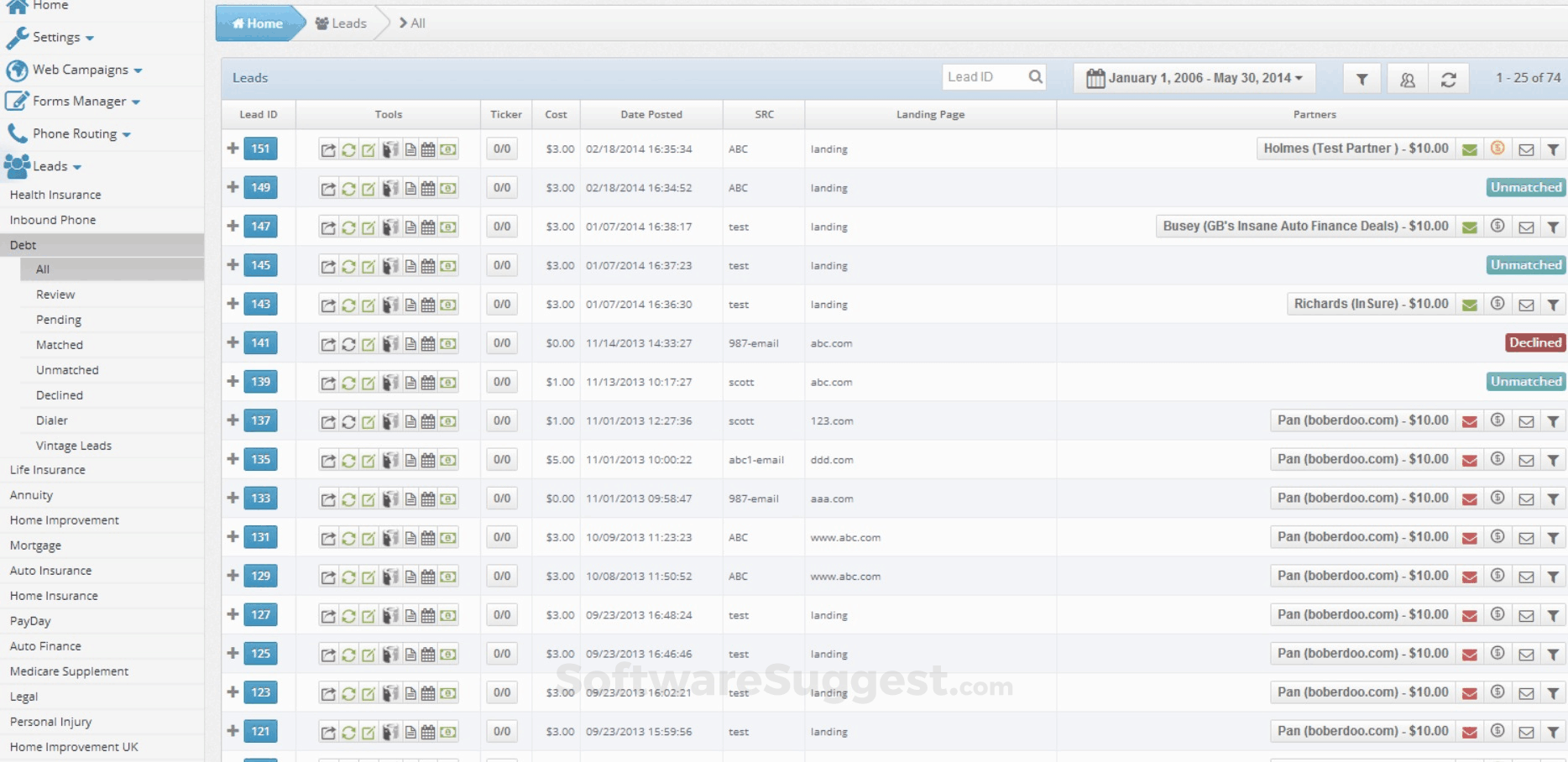 boberdoo Lead  Management Software Small Screenshot 1